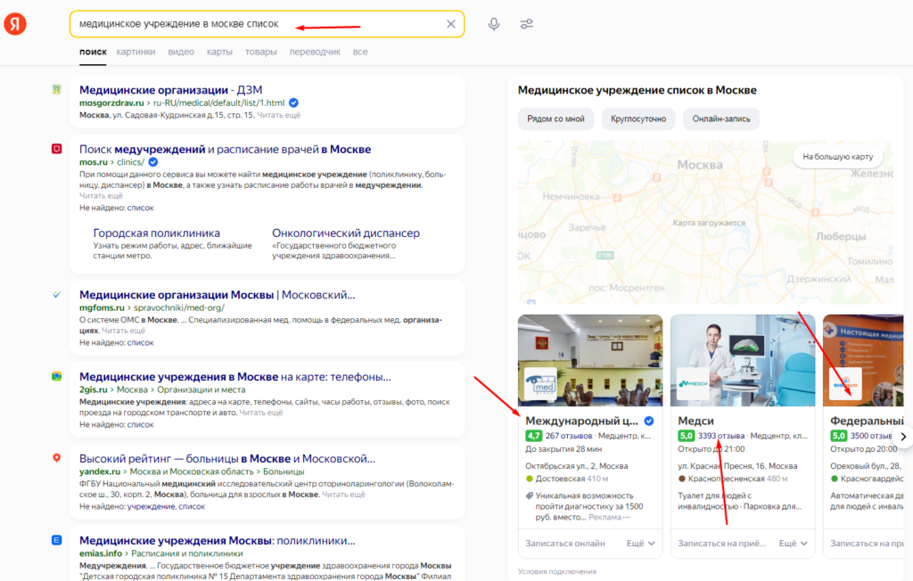 seo продвижение медицинской клиники